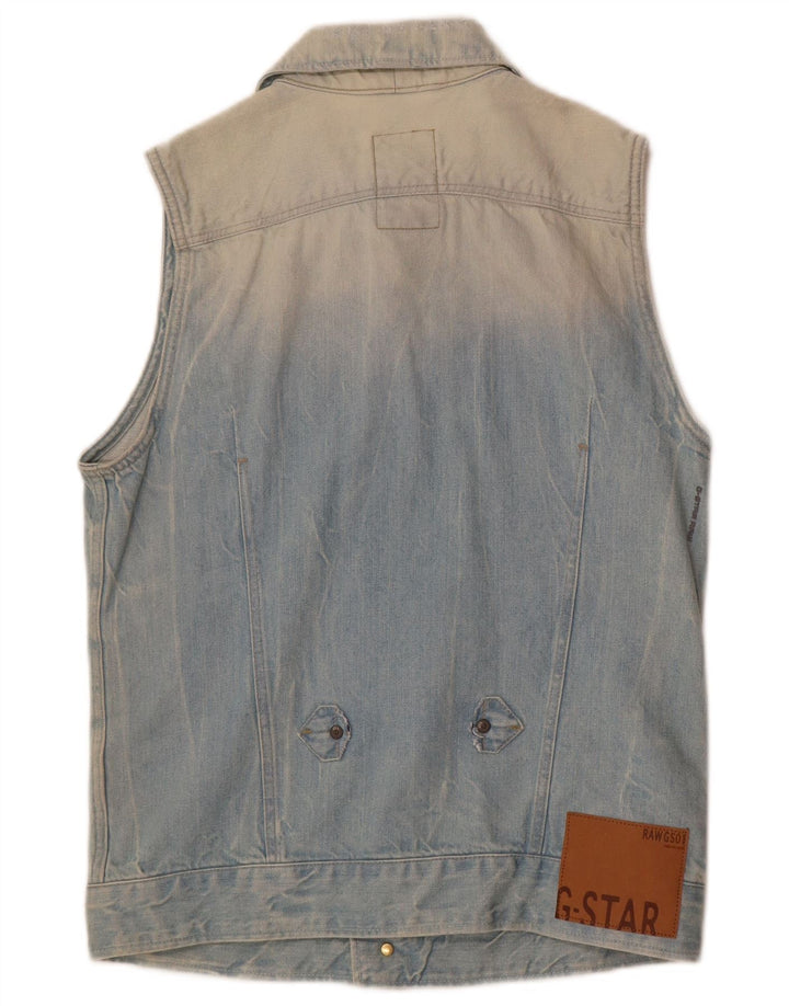 G-Star Dame Denim Gilet UK 10 Small Blue Cotton