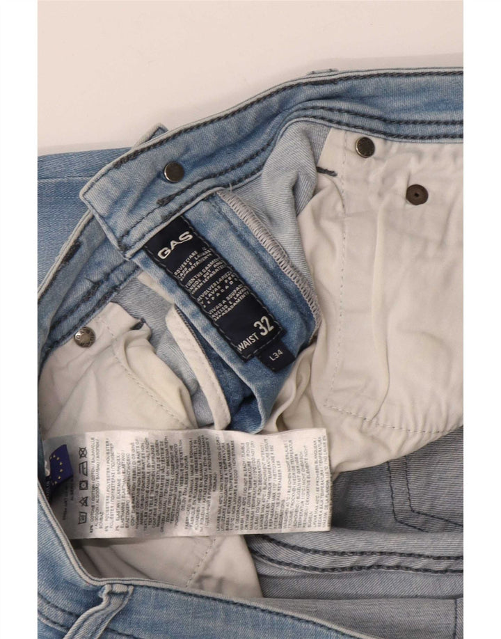 Gas Herre Slim Jeans W32 L34 Blå Bomuld