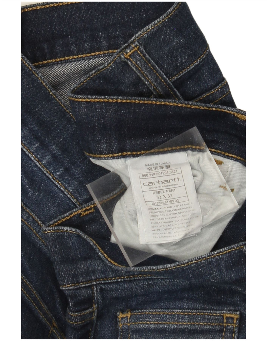 Carhartt Herre Slim Jeans W32 L29 Marineblå Bomuld