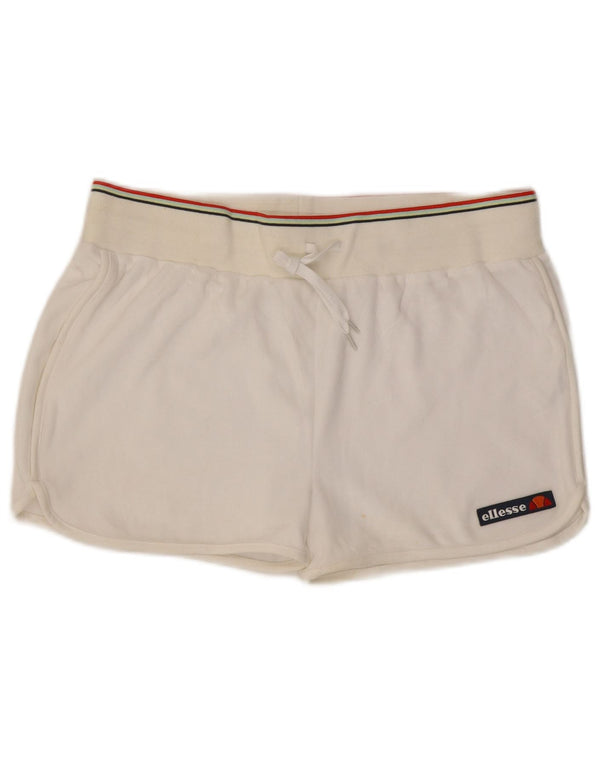 Ellesse Womens Sports Shorts UK 16 Large White Bomuld