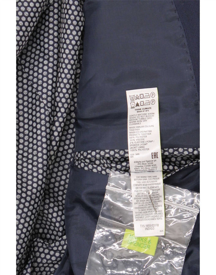 Marks & Spencer Herre 2-knaps blazerjakke UK 42 Stor marineblå polyester