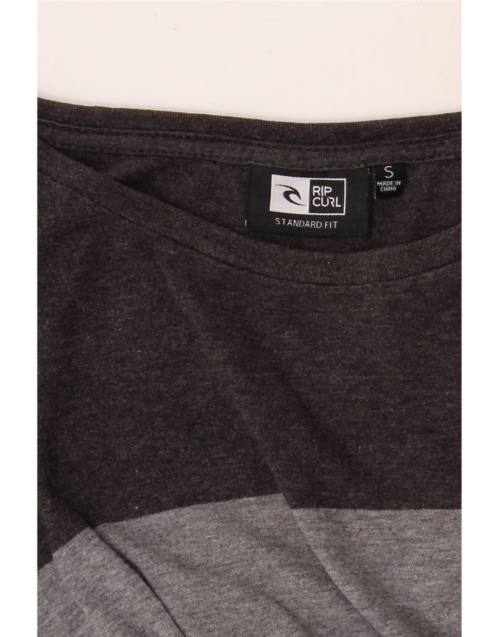 RIP CURL Herre Standard Fit T-Shirt Top Lille Grå Stribet