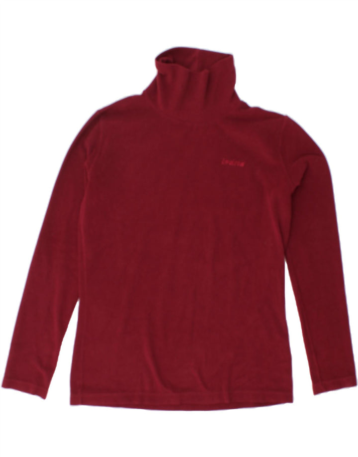 INVICTA Womens Roll Neck Fleece Jumper UK 14 Medium Burgundy Vintage Invicta and Second-Hand Invicta from Messina Hembry 