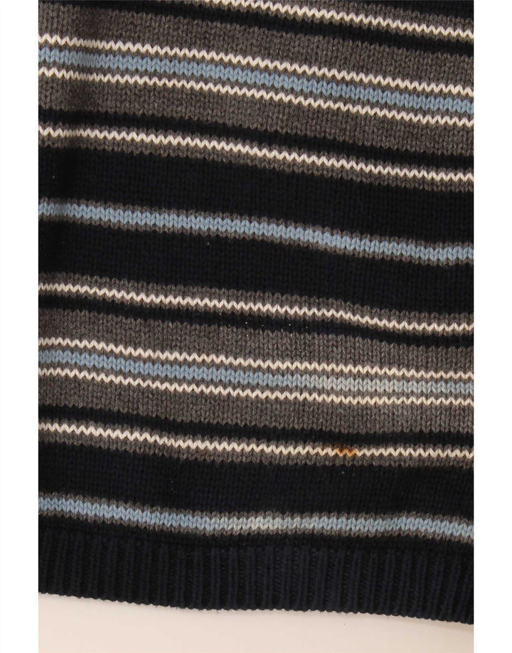 Nautica herre rund hals sweater mellem marineblå stribet bomuld