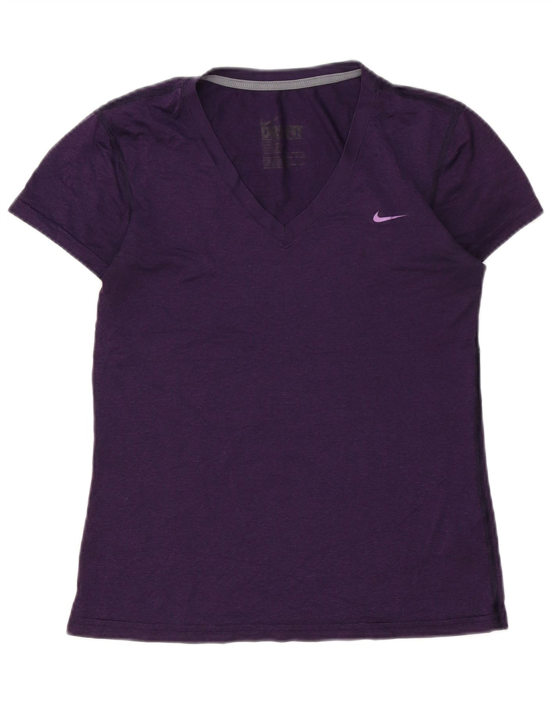 Nike Dame Dri Fit T-Shirt Top UK 10 Lille Lilla Polyester