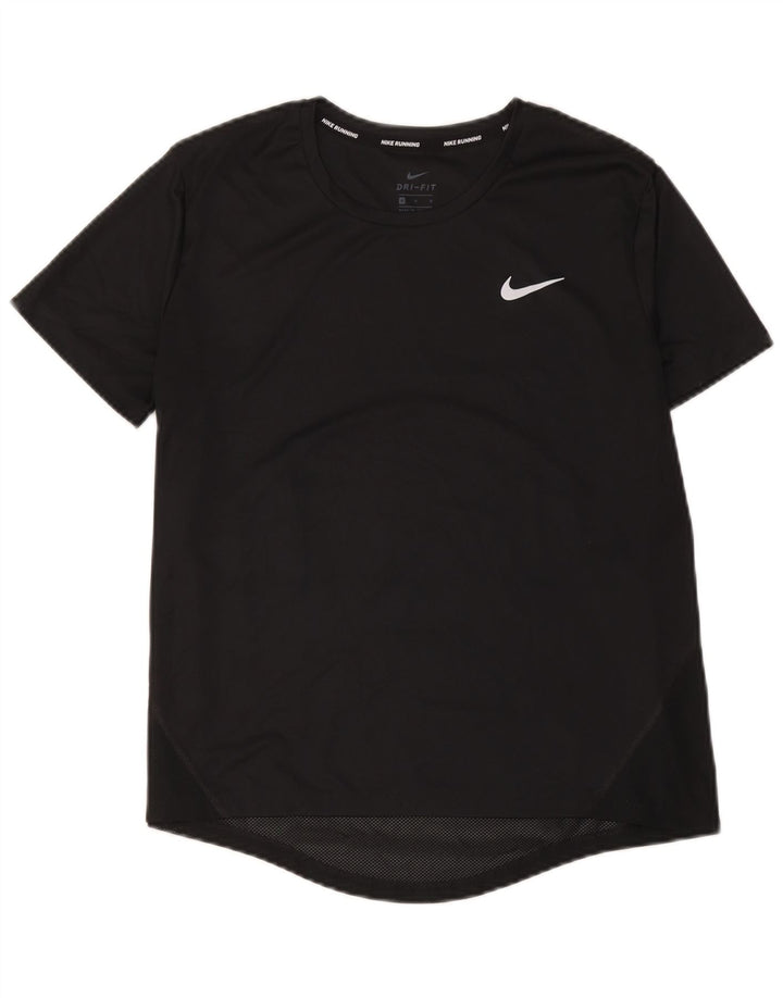 Nike Dame Dri Fit T-Shirt Top UK 14 Medium Sort Polyester