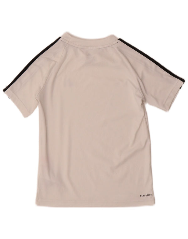 Adidas Boys Aeroready T-Shirt Top 9-10 År Hvid Polyester