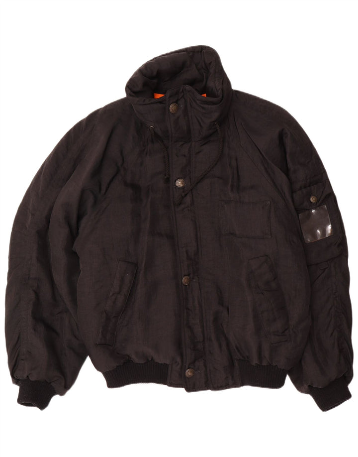 Vintage herre Loose Fit polstret jakke UK 38 Medium Black