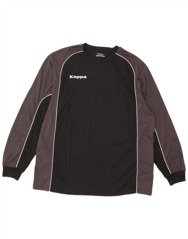 Kappa Herre Grafisk Top Langærmet 3XL Sort Colourblock Polyamid