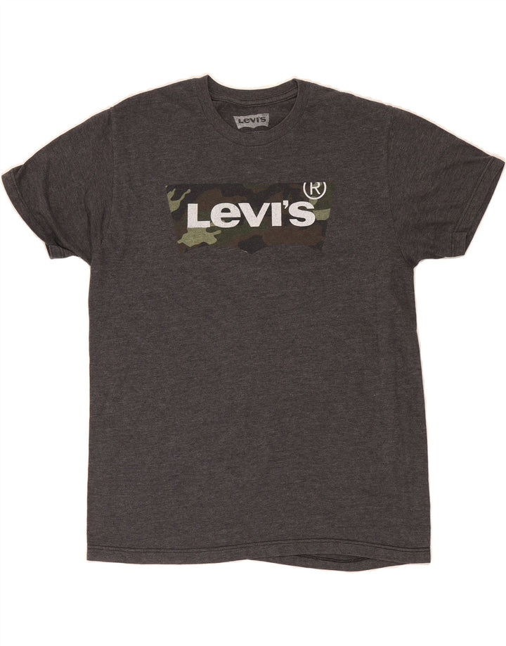 LEVI'S Mens Graphic T-Shirt Top Large Grey Cotton Vintage Levi's and Second-Hand Levi's from Messina Hembry 