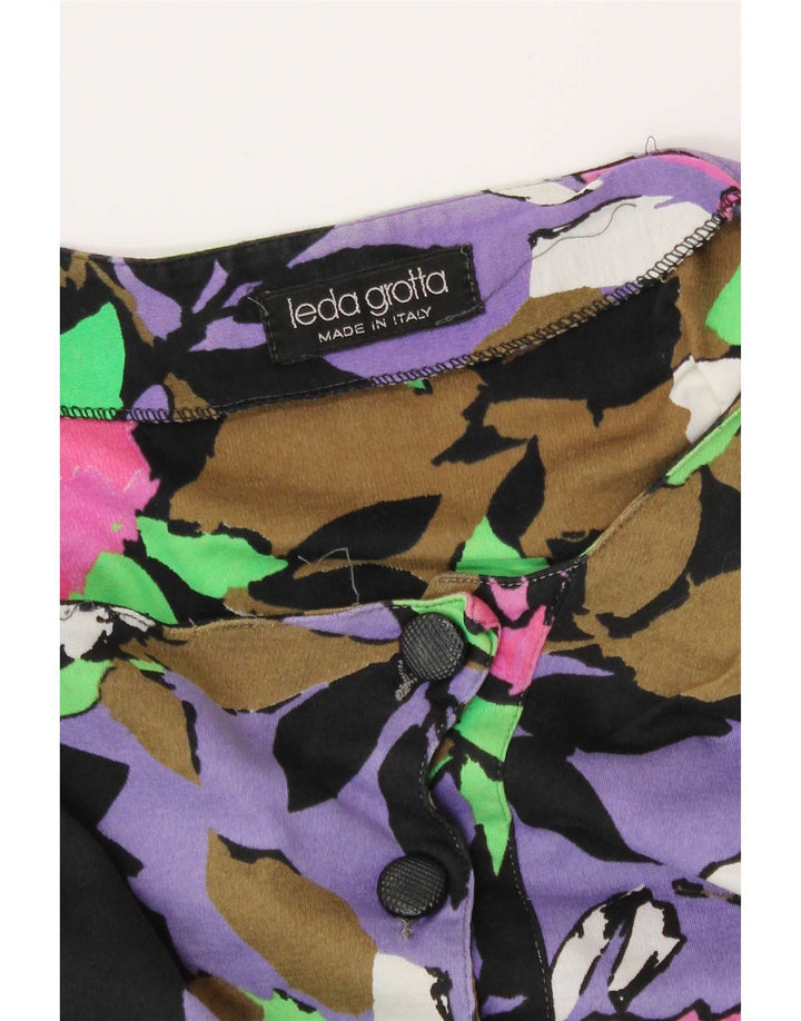 Vintage Damebluse Top UK 16 Large Multicolored Floral