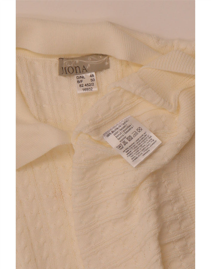 MONA Dame Kortærmet Polo Neck sweater EU 48 2XL Off White