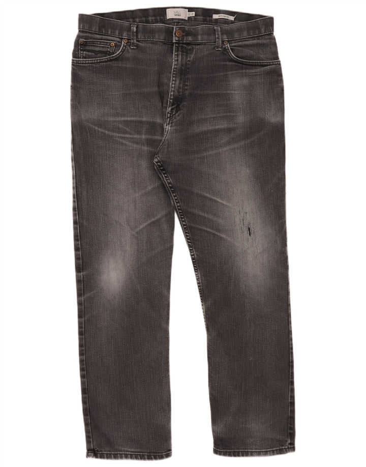 Marks & Spencer Herre Tapered Jeans W36 L29 Grå Bomuld