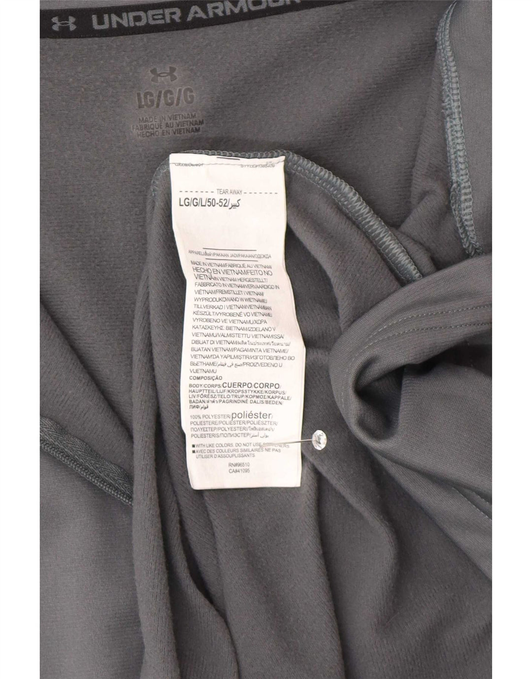 Under Armour Herre Zip Neck Pullover Træningsdragt Top Stor Grå Colourblock