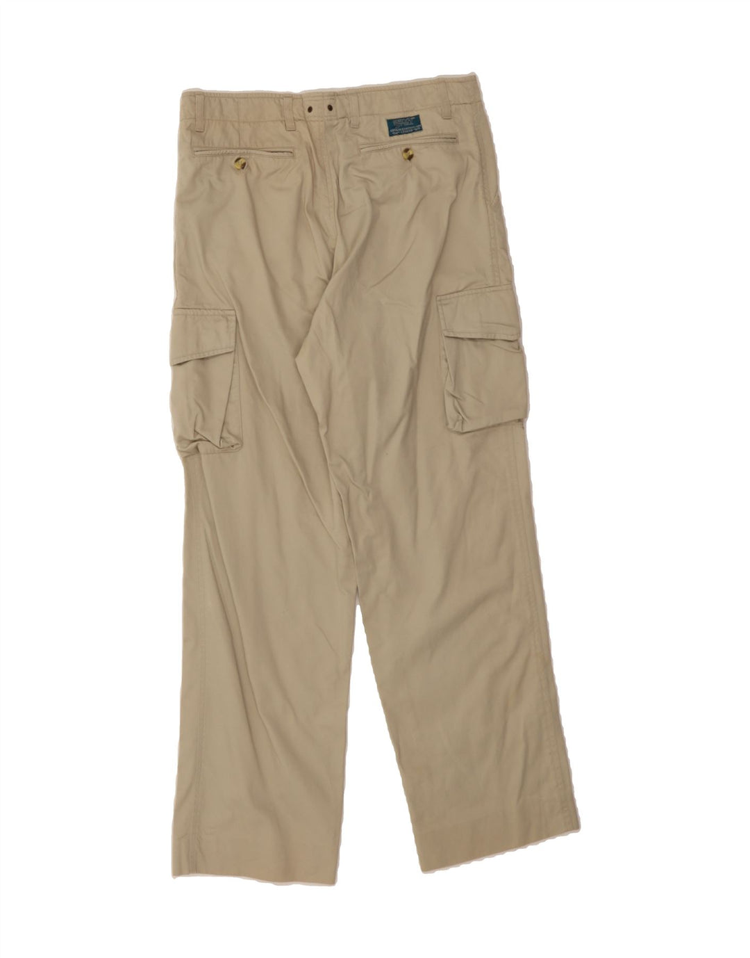 VINTAGE Mens Straight Cargo Trousers IT 48 Medium W34 L30 Beige Cotton Vintage Vintage and Second-Hand Vintage from Messina Hembry 