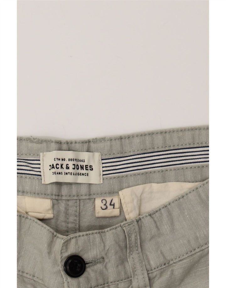 JACK & JONES Mens Regular Chino Shorts W34 Large Grey Cotton Vintage Jack & Jones and Second-Hand Jack & Jones from Messina Hembry 
