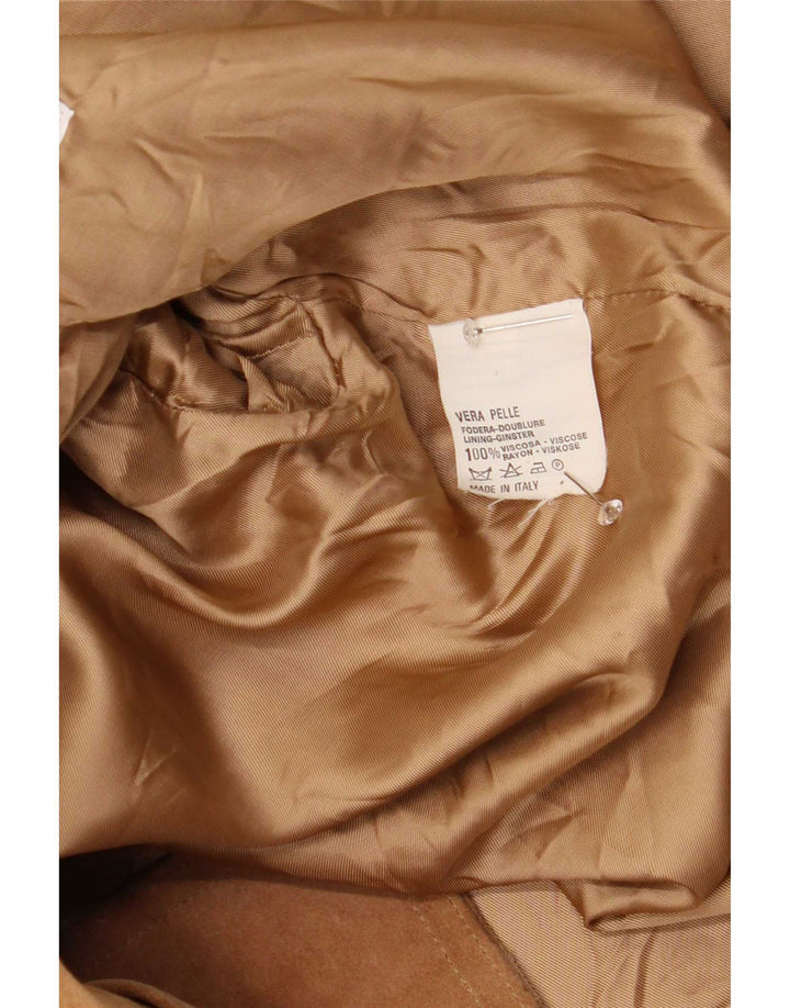 Vintage oversized ruskindsfrakke til kvinder IT 42 Medium Beige Læder