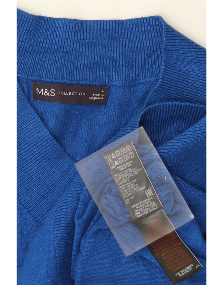 Marks & Spencer Dame Oversized V-hals sweater UK 16 Large Blue