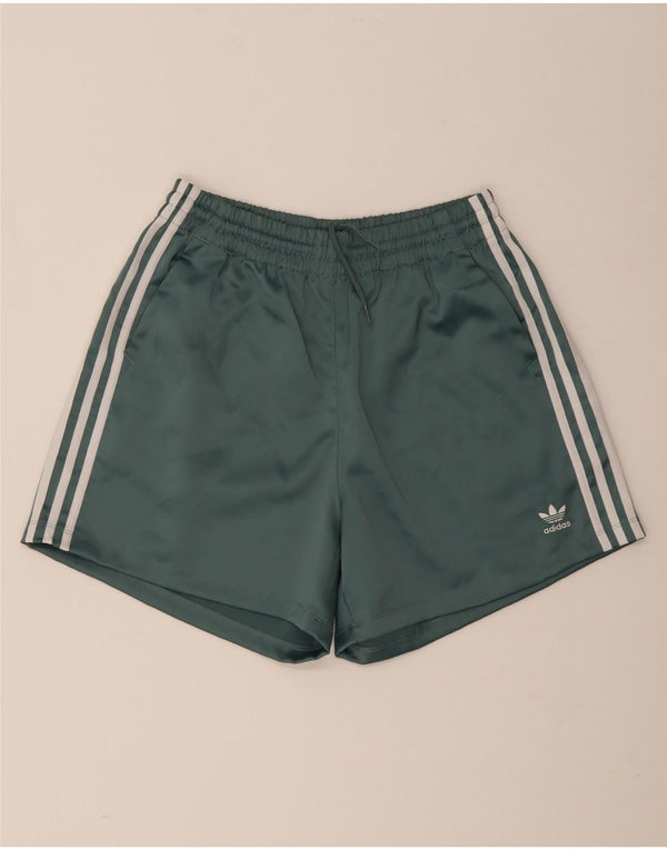 Adidas sportsshorts til kvinder UK 14 Medium Green Polyester