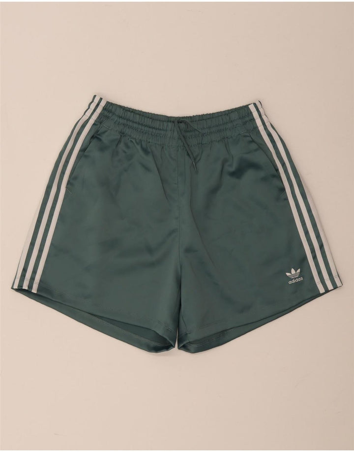 Adidas sportsshorts til kvinder UK 14 Medium Green Polyester