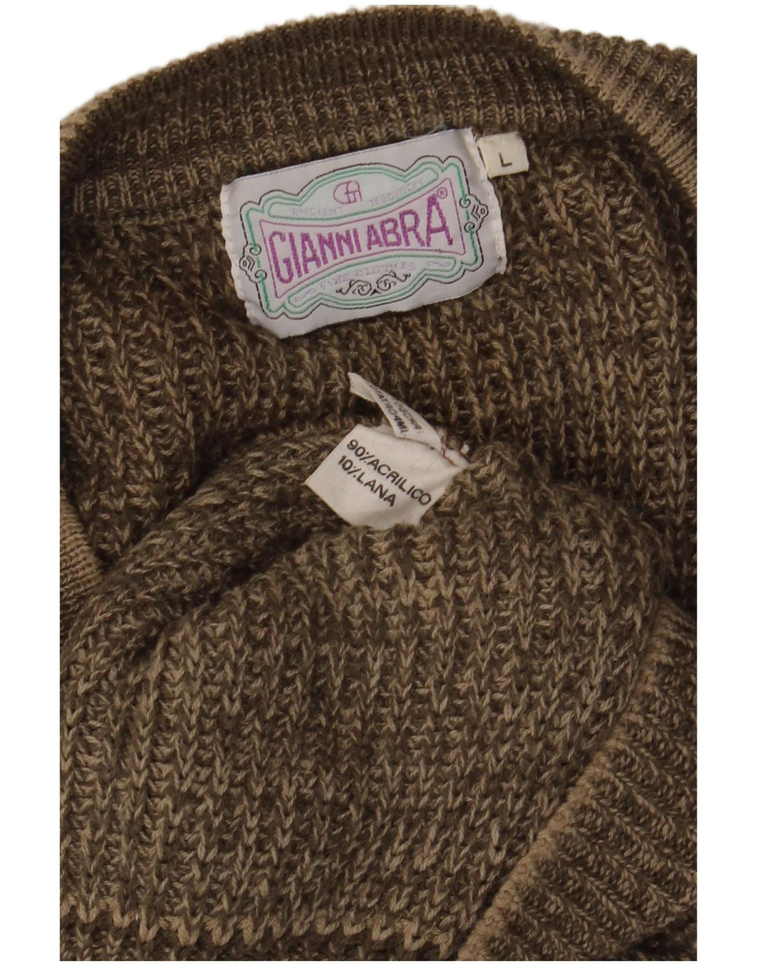 Gianni Abra Herre V-hals sweater Stor brun akryl