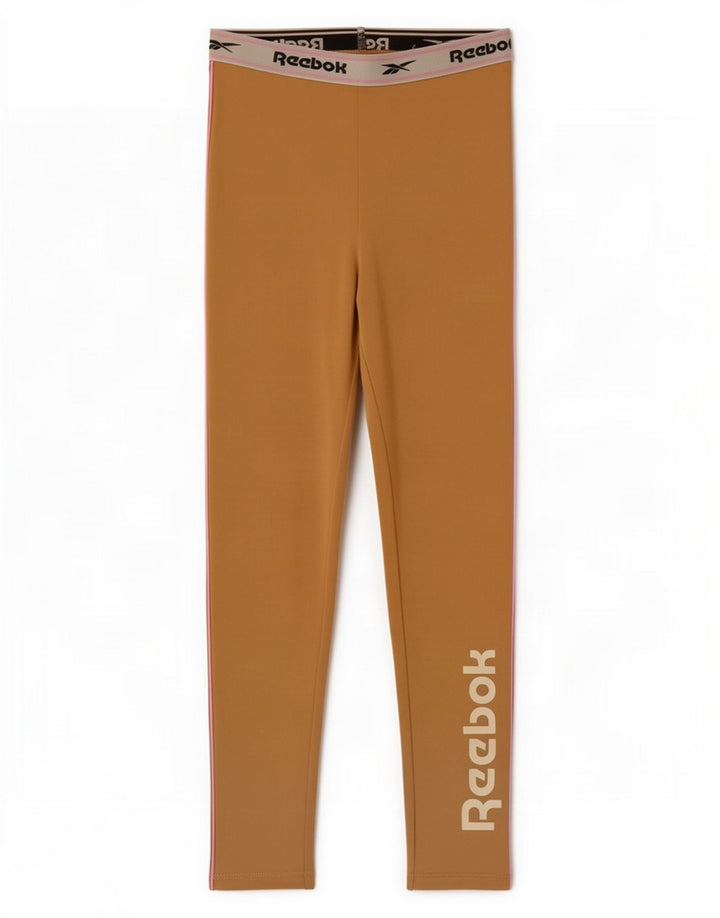 Reebok Girls Grafiske Leggings 8-9 år Beige Colourblock Polyester