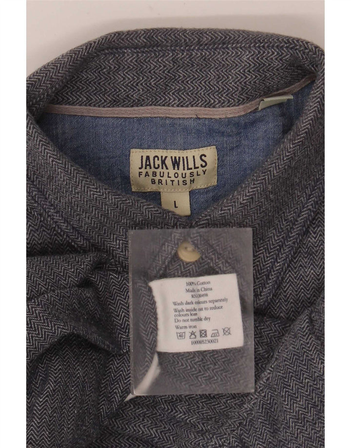 Jack Wills herreskjorte stor blå sildebensbomuld