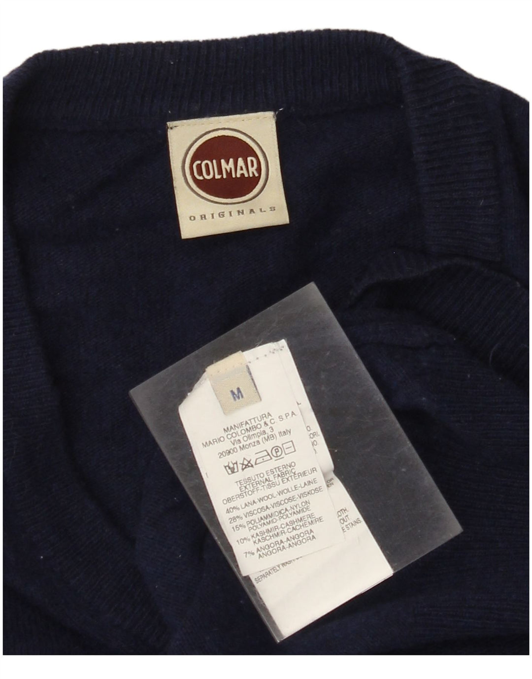 Colmar Dame V-hals sweater UK 14 Medium Navy Blue Uld