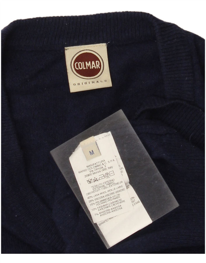 Colmar Dame V-hals sweater UK 14 Medium Navy Blue Uld