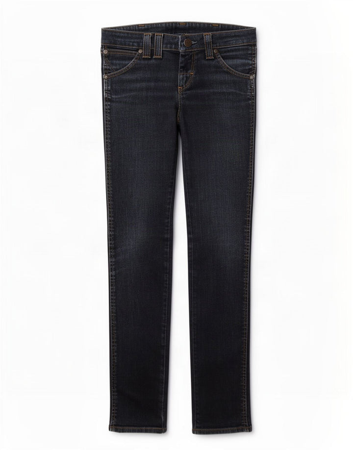 Wrangler Dame Lia Slim Jeans W27 L34 Marineblå Bomuld