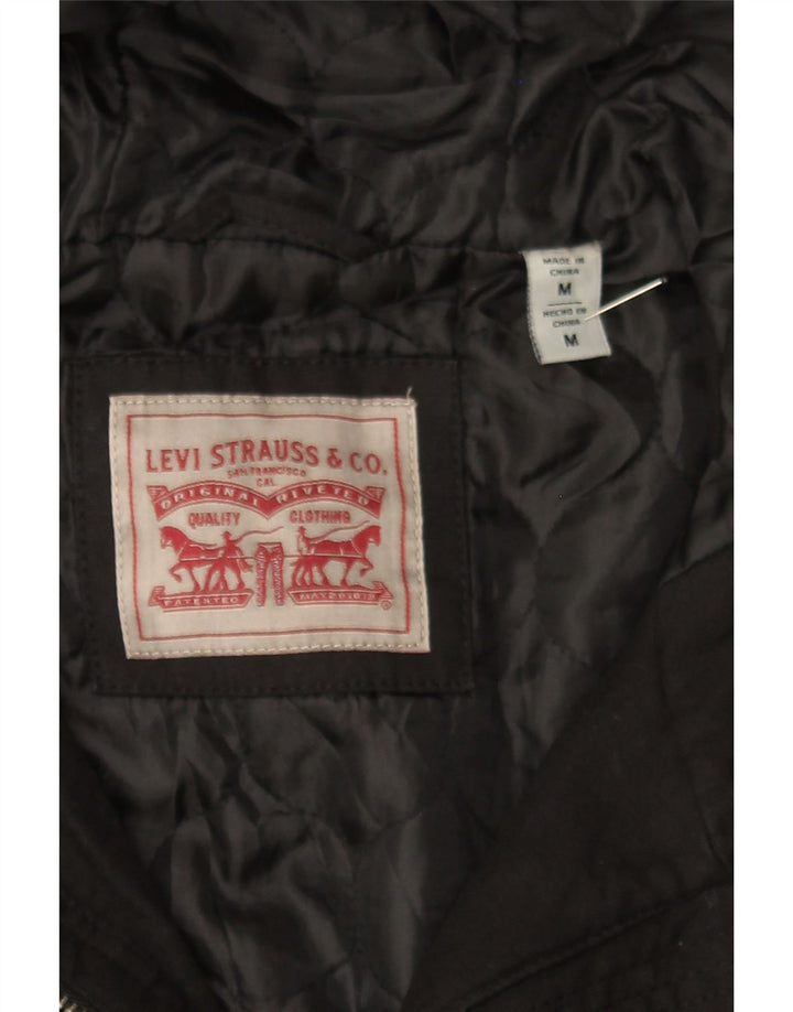 LEVI'S Womens Hooded Utility Jacket UK 14 Medium Black Cotton Vintage Levi's and Second-Hand Levi's from Messina Hembry 