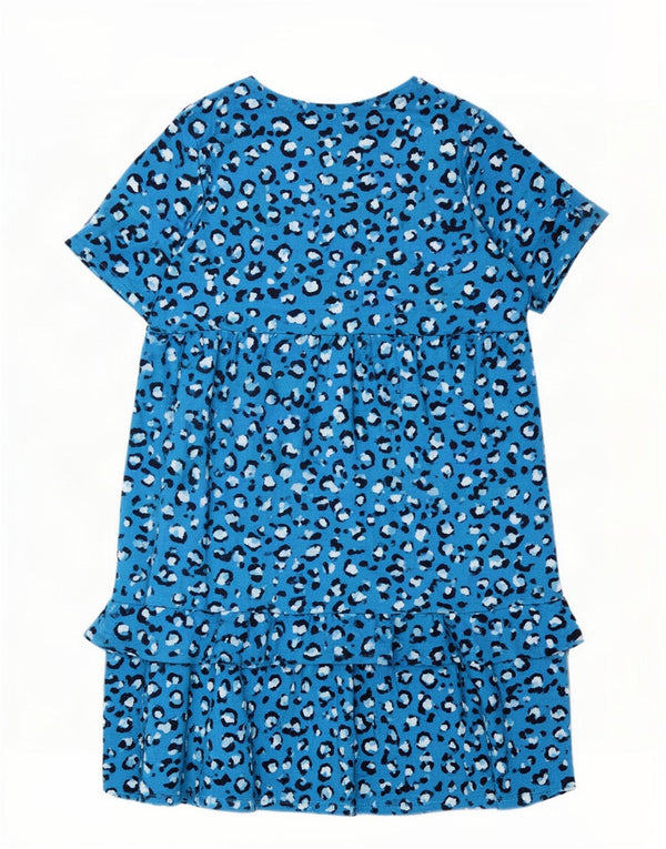 Marks & Spencer Kvinders trindelt kjole UK 24 4XL Blå Animal Print Viscose