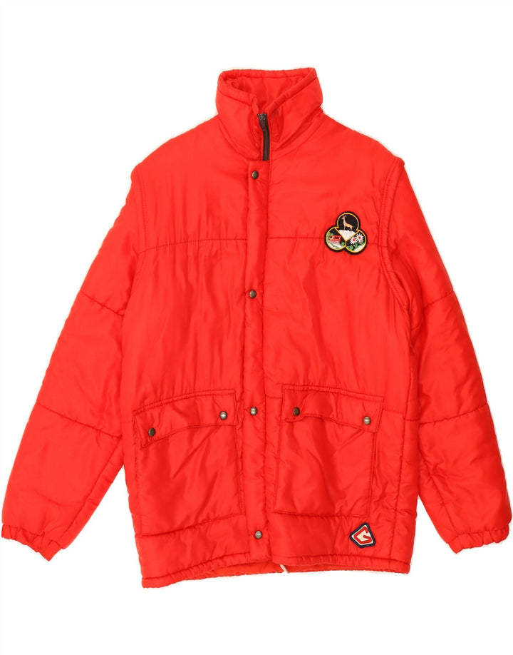 VINTAGE Mens Padded Jacket UK 38 Medium Red Polyamide Vintage Vintage and Second-Hand Vintage from Messina Hembry 