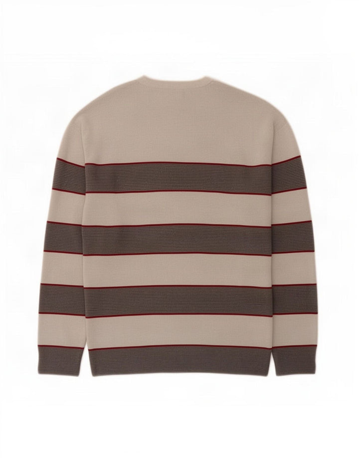 Zara Herre sweater med rund hals, lille grå stribet bomuld