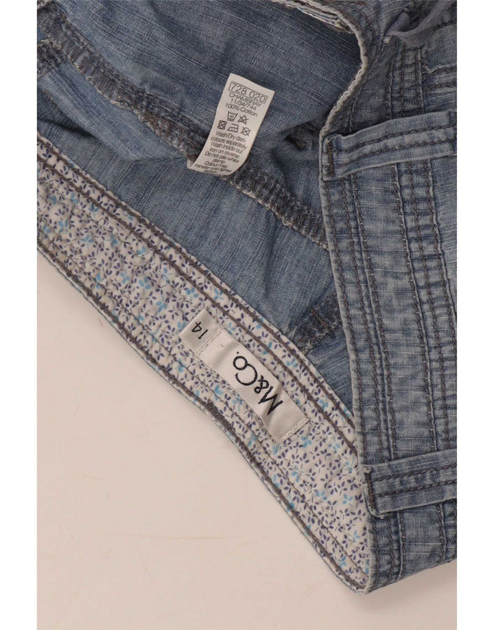M&Co Dame Bermuda Shorts UK 14 Large W32 Blue Cotton