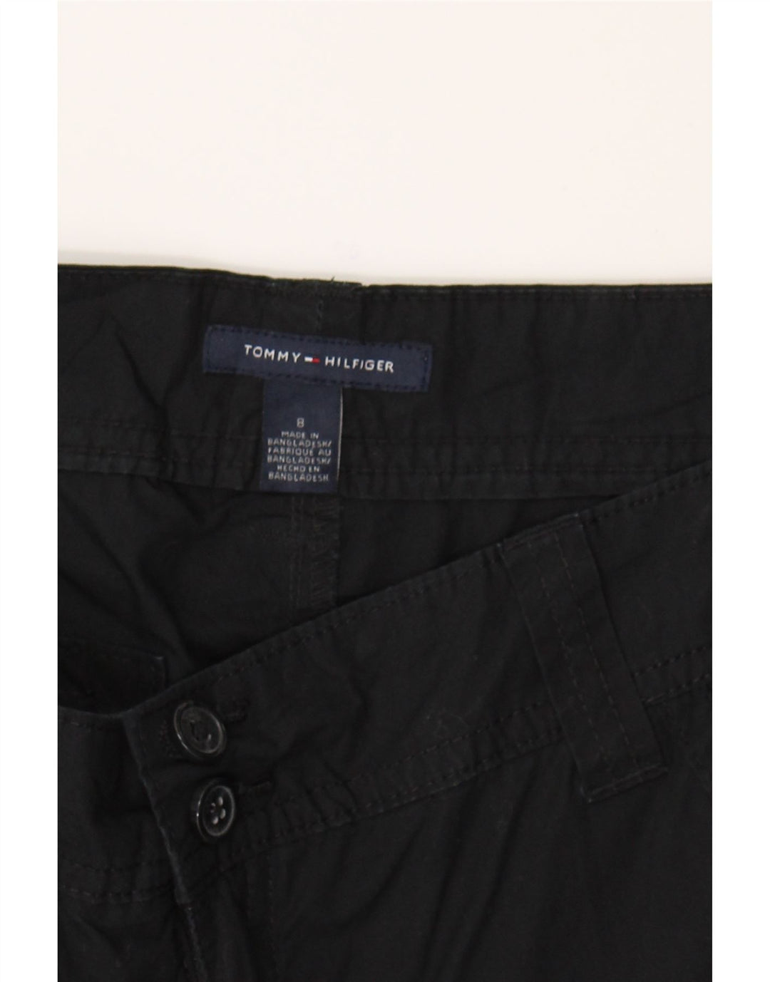 TOMMY HILFIGER Womens Straight Capri Trousers US 8 Medium W30 L21 Black Vintage Tommy Hilfiger and Second-Hand Tommy Hilfiger from Messina Hembry 
