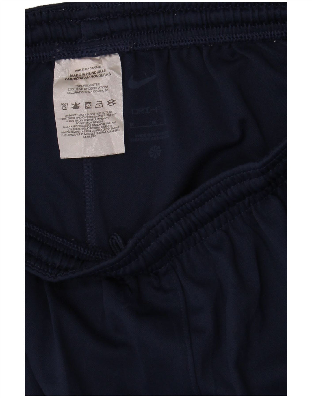 Nike Dame Dri Fit Sports Shorts UK 12 Medium Navy Blue Polyester