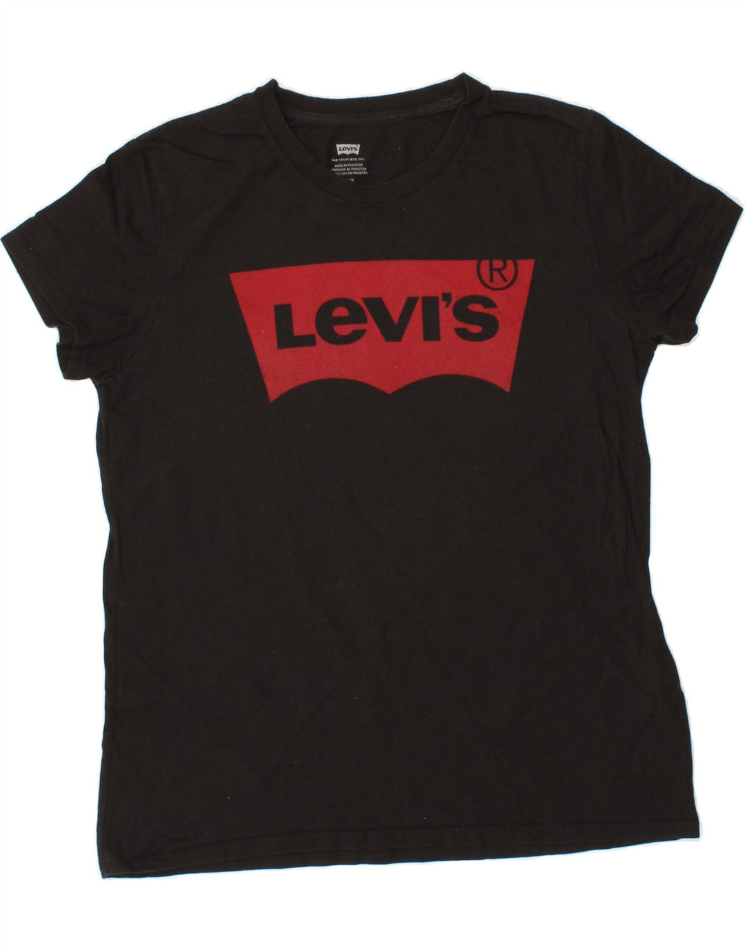 LEVI'S Mens Graphic T-Shirt Top Large Black Cotton Vintage Levi's and Second-Hand Levi's from Messina Hembry 