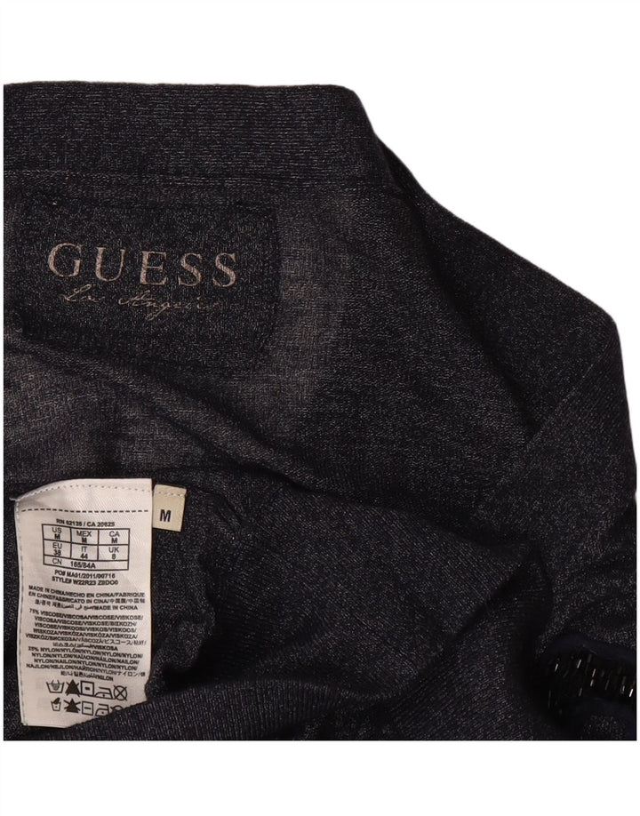 Guess Dame Cardigan Sweater UK 14 Medium Navy Blue Viscose