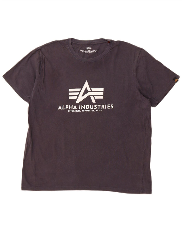 ALPHA INDUSTRIES Herre grafisk T-shirt top XL marineblå