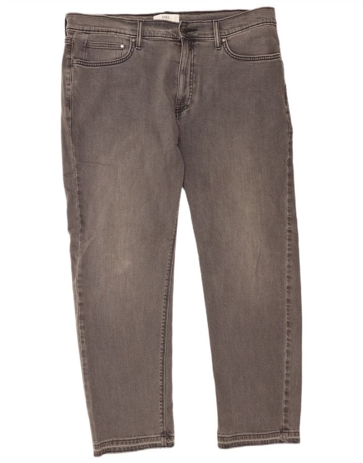 Marks & Spencer Straight Jeans til mænd W36 L29 Grå bomuld