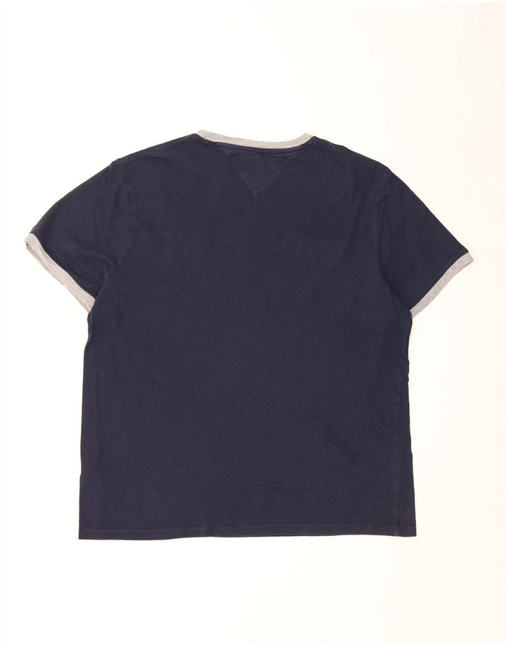 Tommy Hilfiger Herre grafisk T-shirt Top Medium Navyblå Bomuld