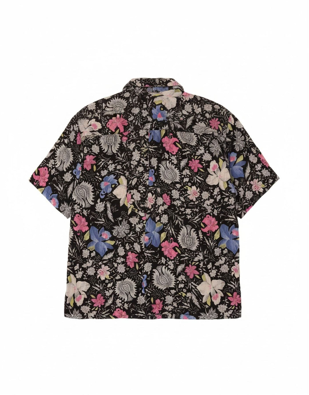 TIPO' S Mens Short Sleeve Shirt XL Black Floral Cotton