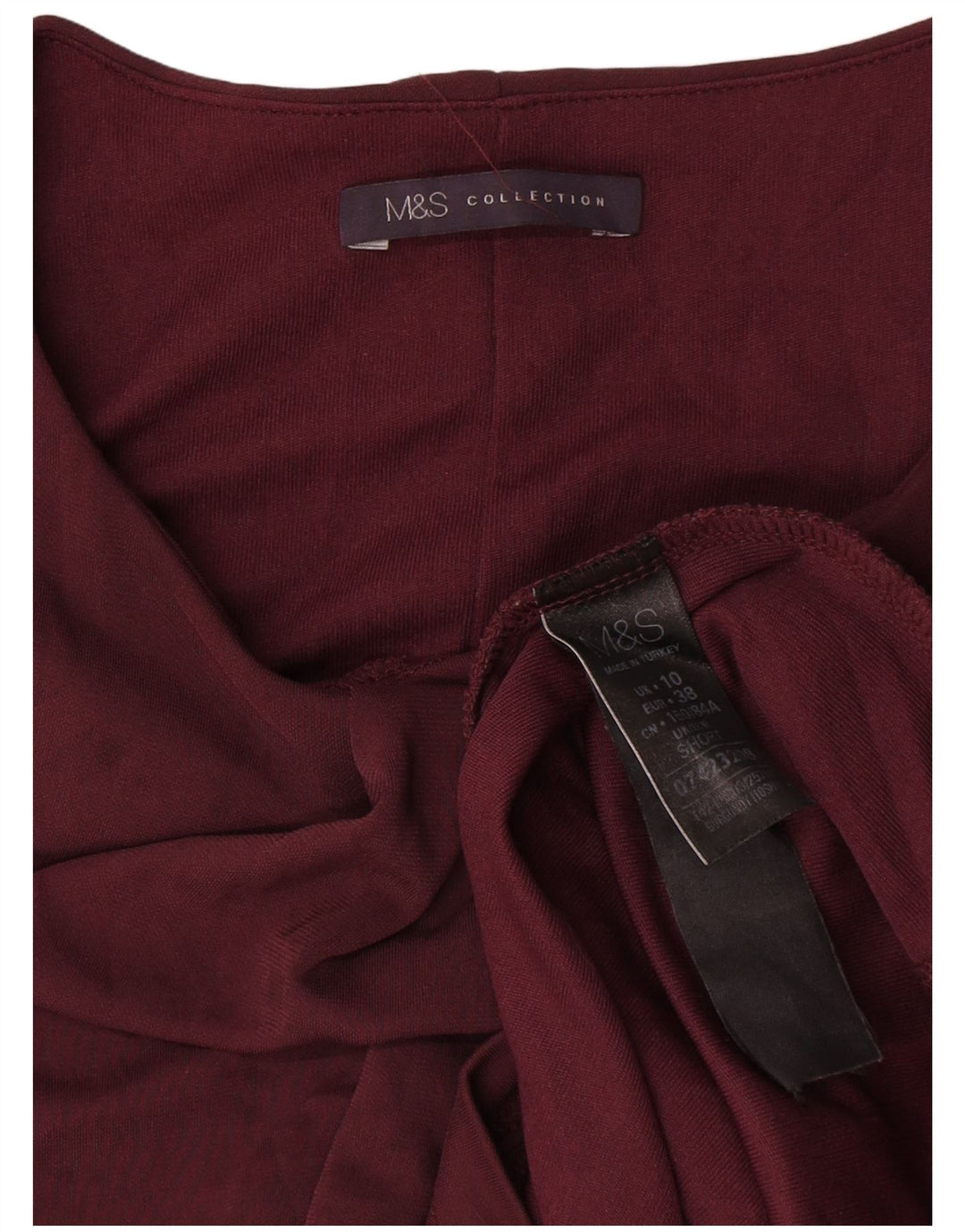 Marks & Spencer Dame Langærmet Skift Kjole UK 10 Small Burgundy
