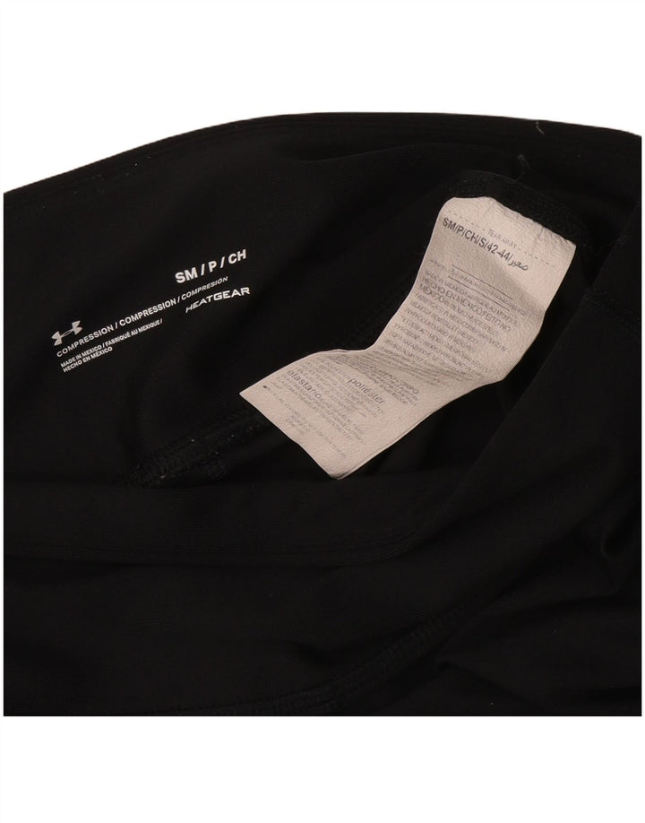 Under Armour Womens Heat Gear Leggings UK 10 Small Black Polyester