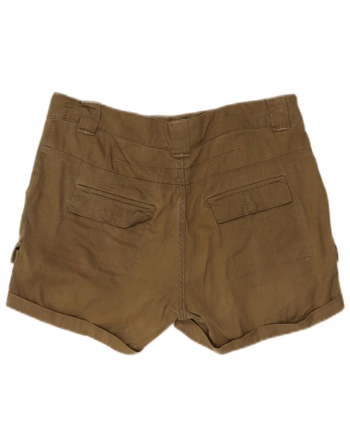 Topshop Dame Cargo Shorts UK 8 Small W30 Khaki Lyocell