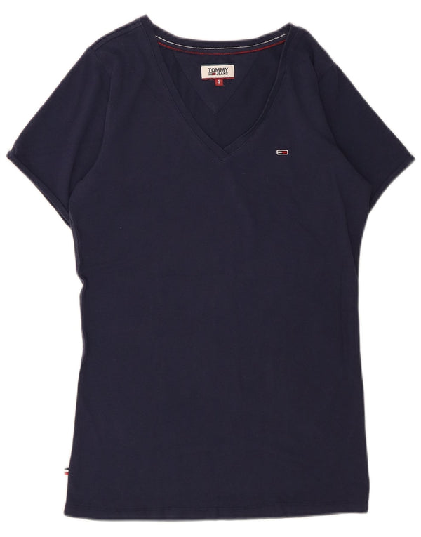 TOMMY HILFIGER T-shirt top til kvinder UK 10 Small Navy Blue