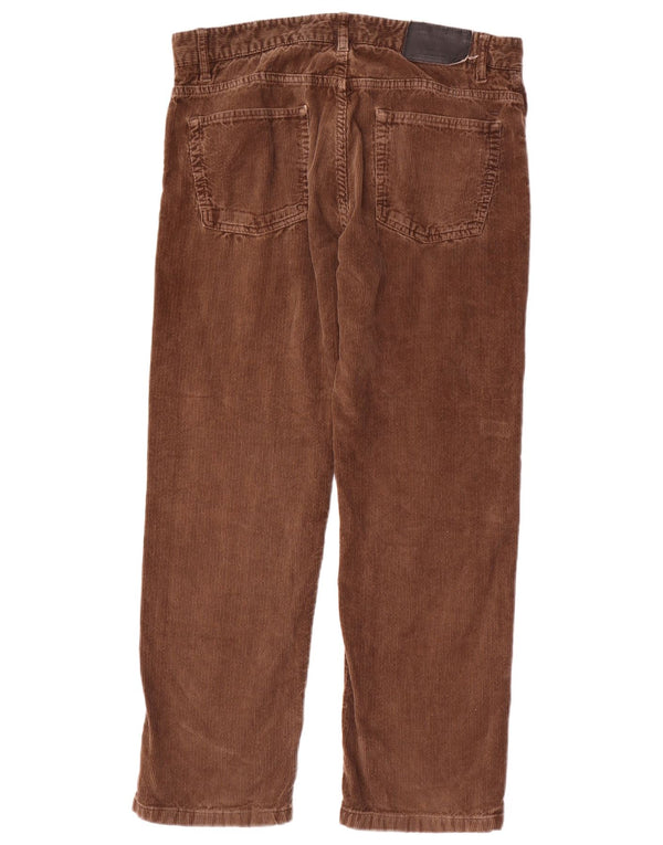 Zara Herre lige fløjlsbukser EU 44 Large W34 L28 Brun bomuld
