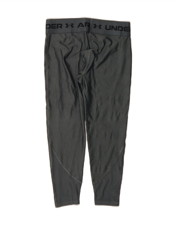 UNDER ARMOUR Girls Graphic Leggings 11-12 Years Large Grey Polyester Vintage Under Armour and Second-Hand Under Armour from Messina Hembry 
