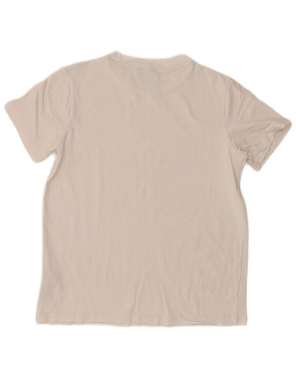 Adidas Dame Grafisk T-Shirt Top UK 10 Small White Bomuld